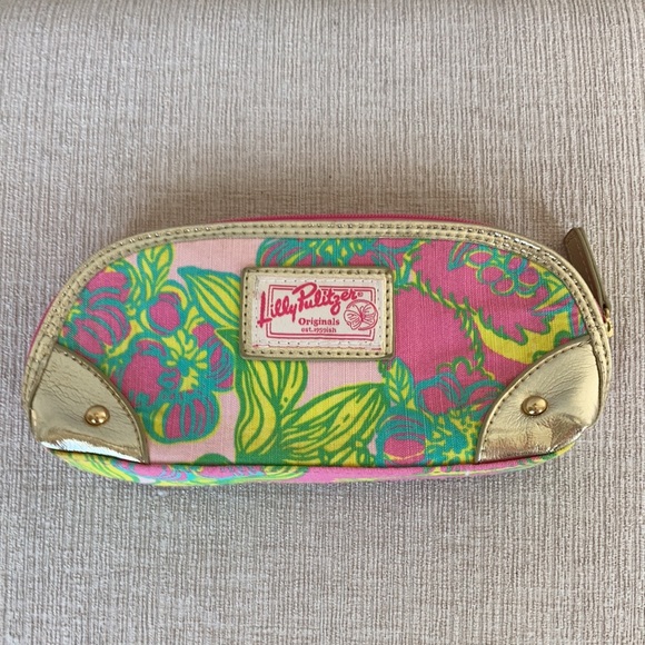 Lilly Pulitzer colorful fabric/leather makeup pouch - Picture 8 of 8
